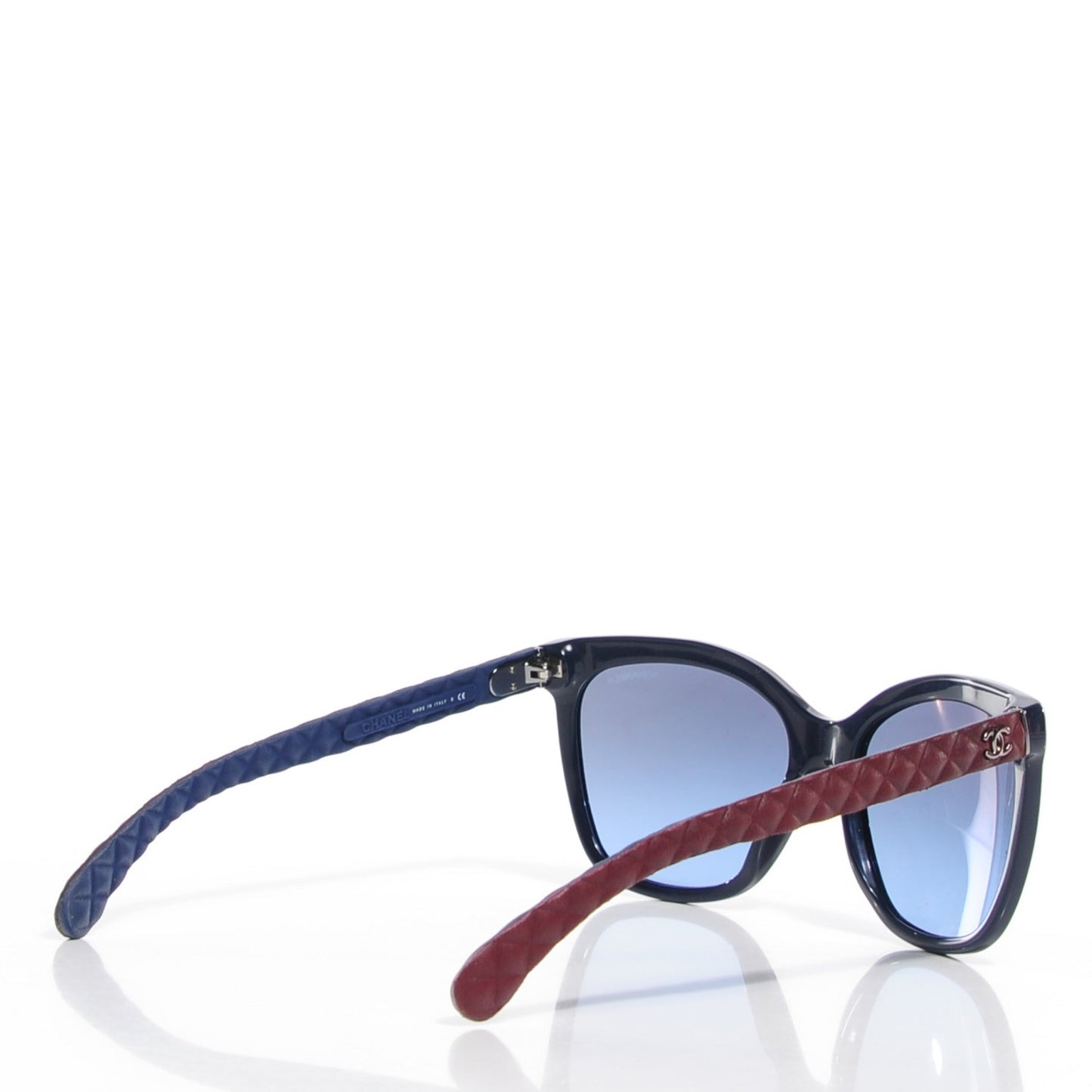 Quilted Bi-Color Sunglasses 5288-Q Blue Burgundy