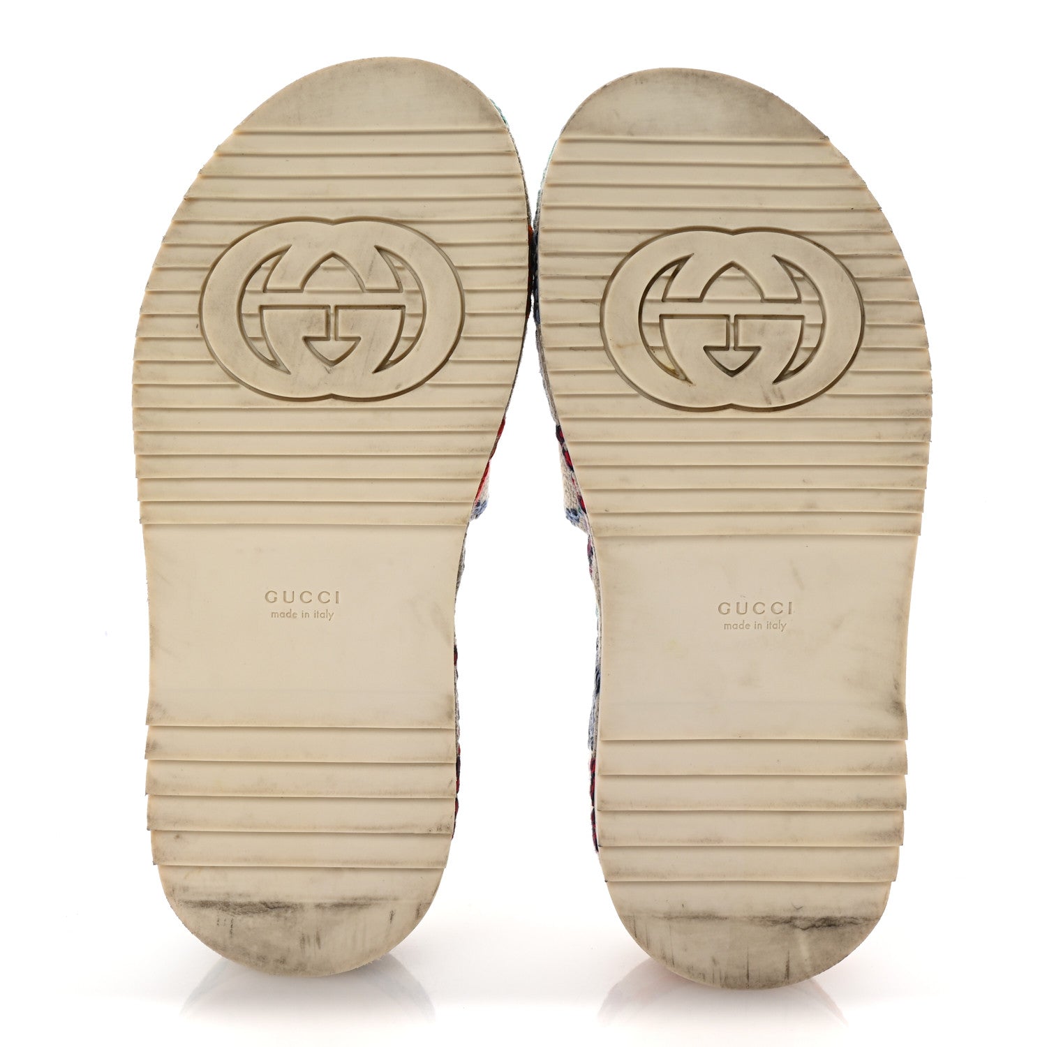 Gucci Linen Psychedelic Mini GG Monogram Angelina Platform 55mm Slide Sandals 35.5 Multicolor 6 of 10