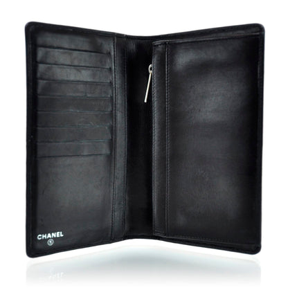 Chanel Lambskin Vertical Quilted Mademoiselle Yen Wallet Black 7 of 11