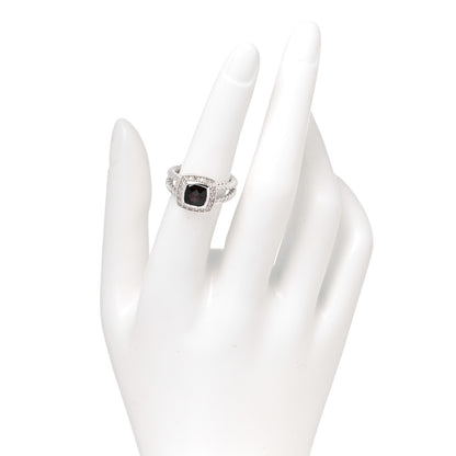 David Yurman Sterling Silver Diamond Garnet 7mm Petite Albion Ring 53 6.5 2 of 4