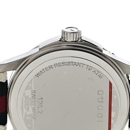 Gucci Stainless Steel Nylon 44mm Sport Quartz Watch White 6 of 11