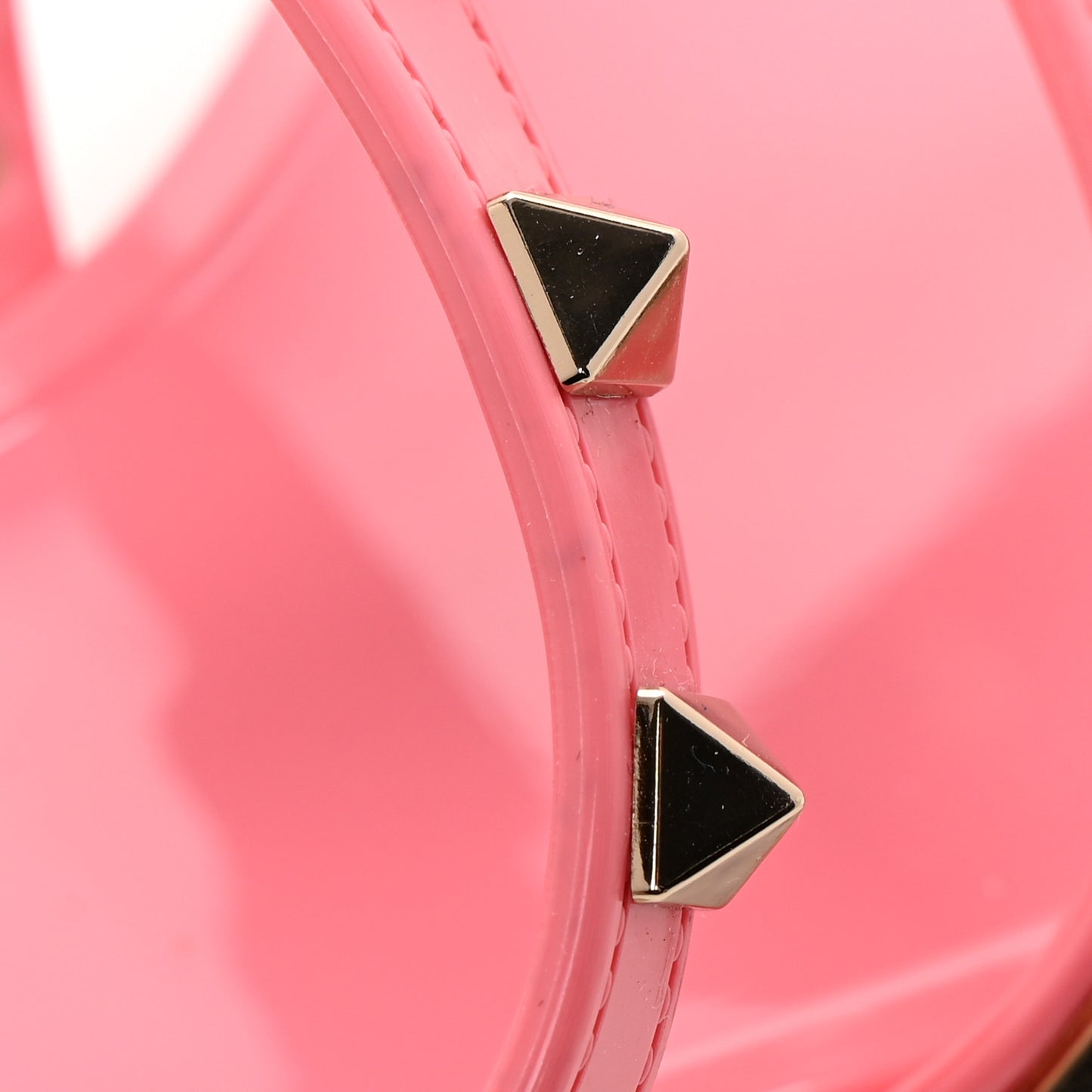 PVC Jelly Rockstud Caged Flat Thong Sandals 39 Sweet Pink