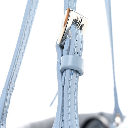 Prada Satin Crystal Metal Triangle Logo Chain Crossbody Handbag Celeste 11 of 14