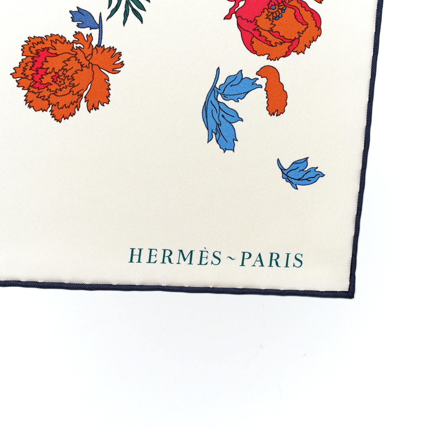 Silk Robe Legere Scarf 90 Creme Bleu Multicolor