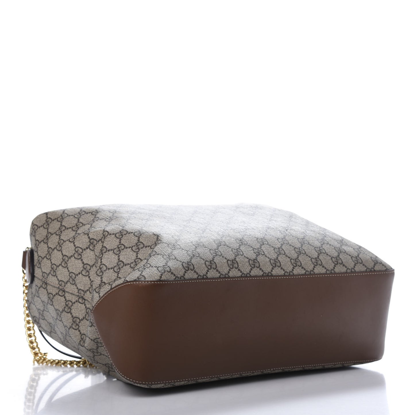 GG Supreme Monogram Large Linea A Hobo Light Brown