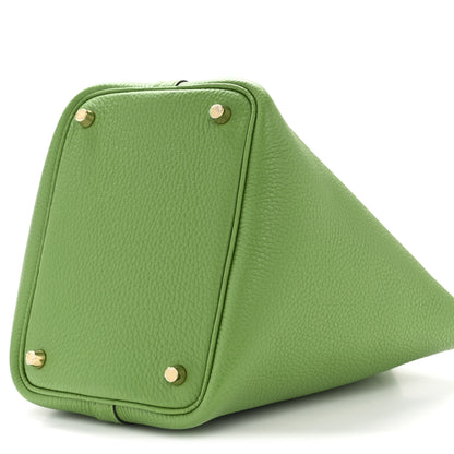 Hermes Taurillon Clemence Picotin Lock 18 PM Vert Yucca 10 of 12