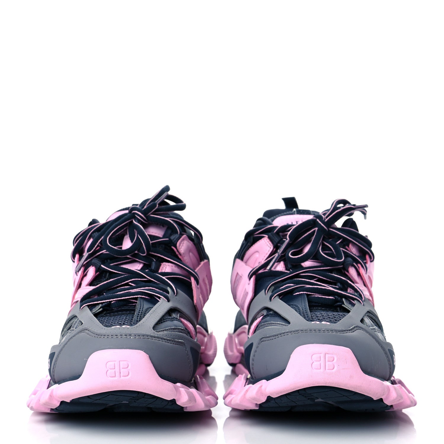 Balenciaga Mesh Nylon Womens Track Sneakers 38 Grey Pink 2 of 8