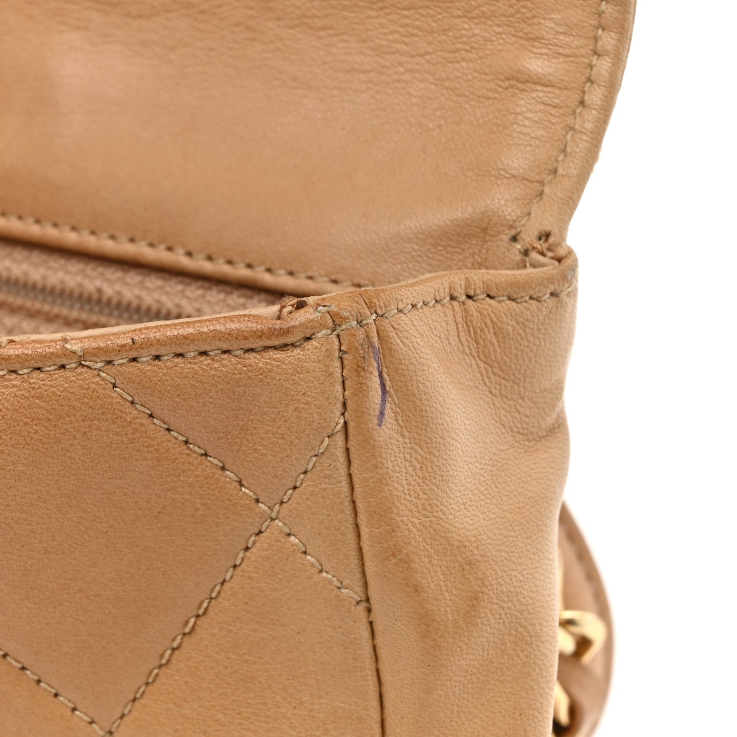 Lambskin Quilted Flap Waist Belt Bag 65 26 Beige