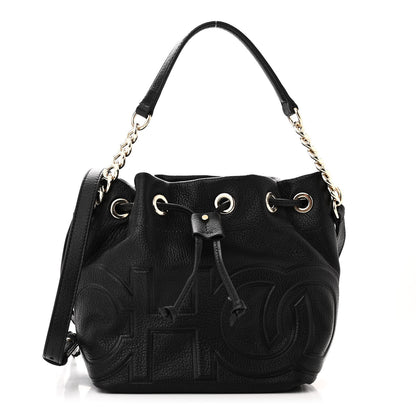 Jimmy Choo Grainy Calfskin Juno Bucket Bag Black 1 of 9