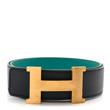 Hermes Epsom 32mm H Belt 85 34 Bleu Indigo Vert Verrone 1 of 6