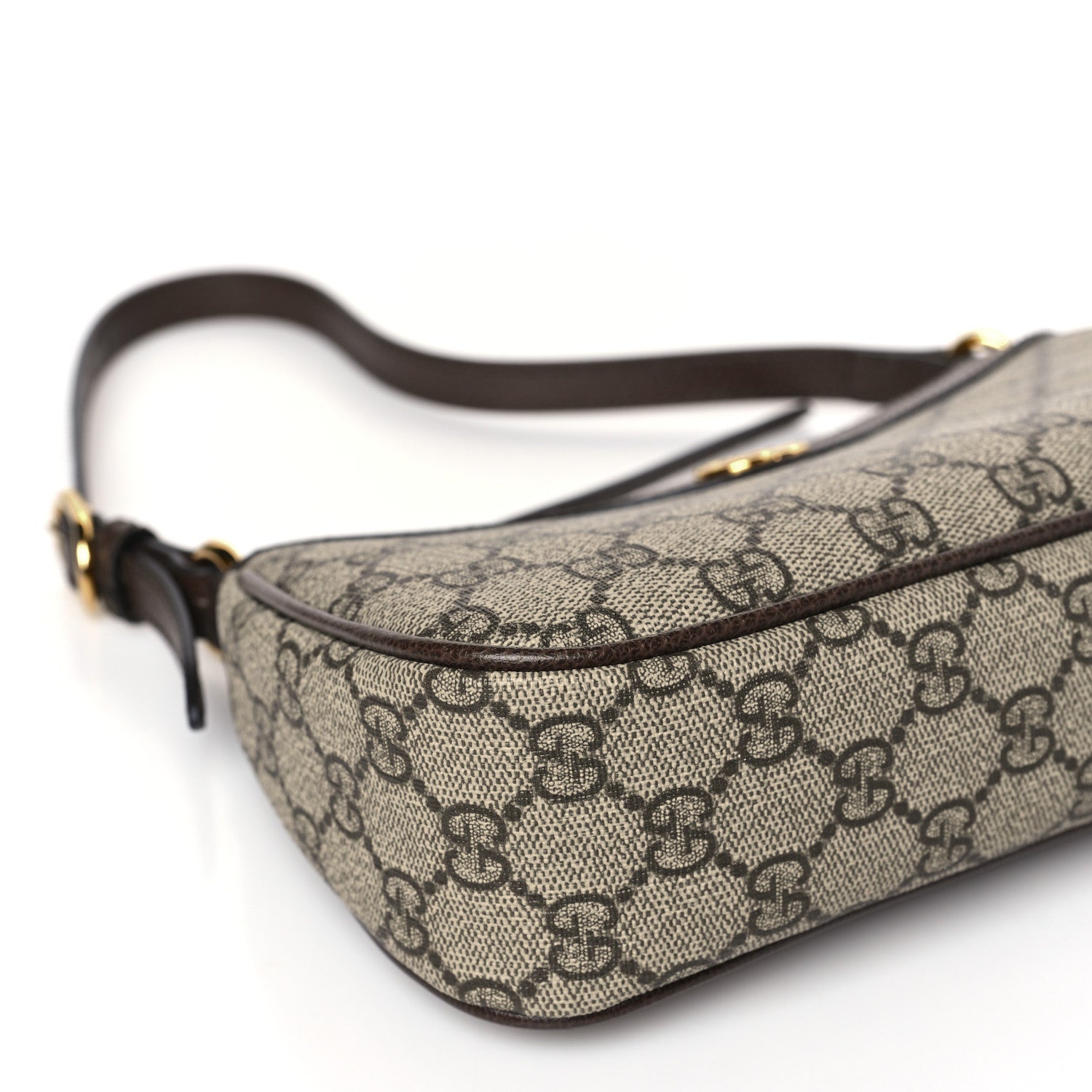 Gucci GG Supreme Monogram Textured Dollar Calfskin Small Ophidia Hobo Beige Ebony New Acero 8 of 10