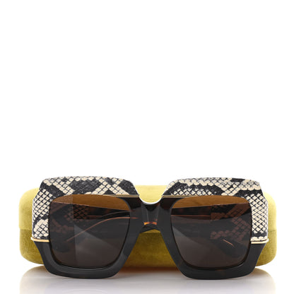 Gucci Snakeskin Acetate Square Sunglasses GG0484S Havana 9 of 9