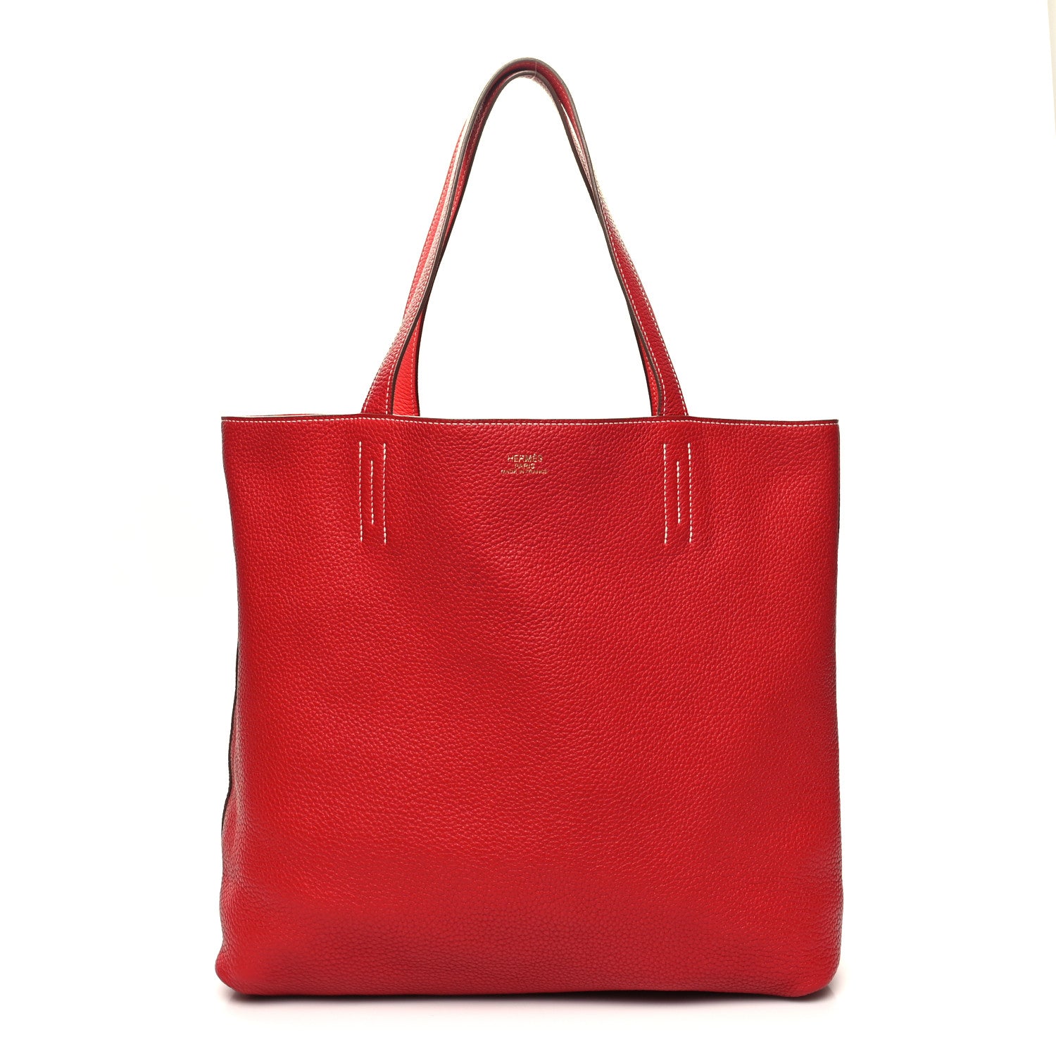 Hermes Taurillon Clemence Double Sens 36 Reversible Tote Peony Sanguine 10 of 16