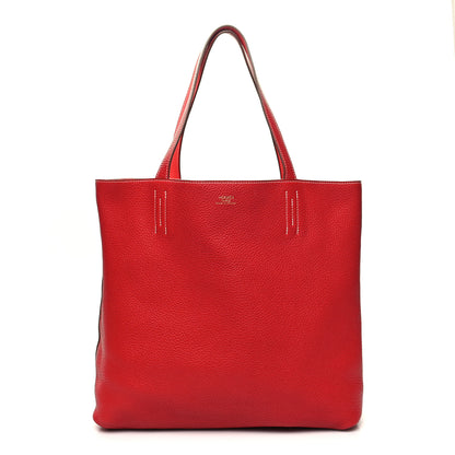 Hermes Taurillon Clemence Double Sens 36 Reversible Tote Peony Sanguine 10 of 16