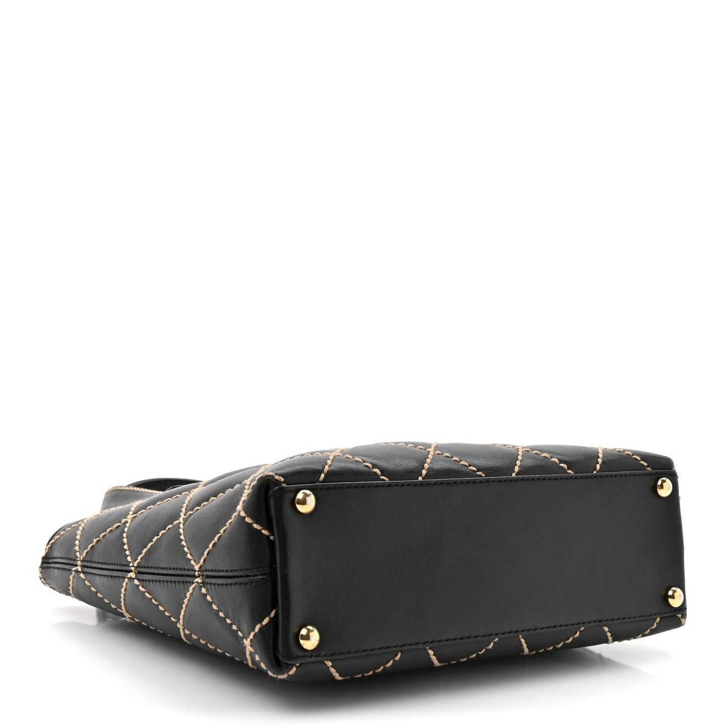Calfskin Wild Stitch Tote Black