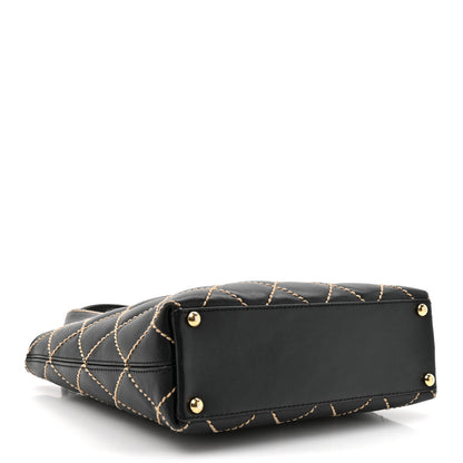 Chanel Calfskin Wild Stitch Tote Black 4 of 14