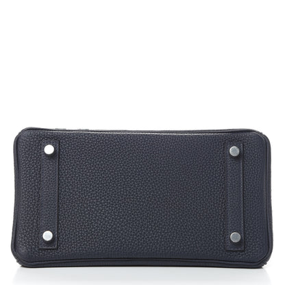 Hermes Togo Swift Officier Birkin 25 Bleu Nuit Vert Cypress 6 of 35