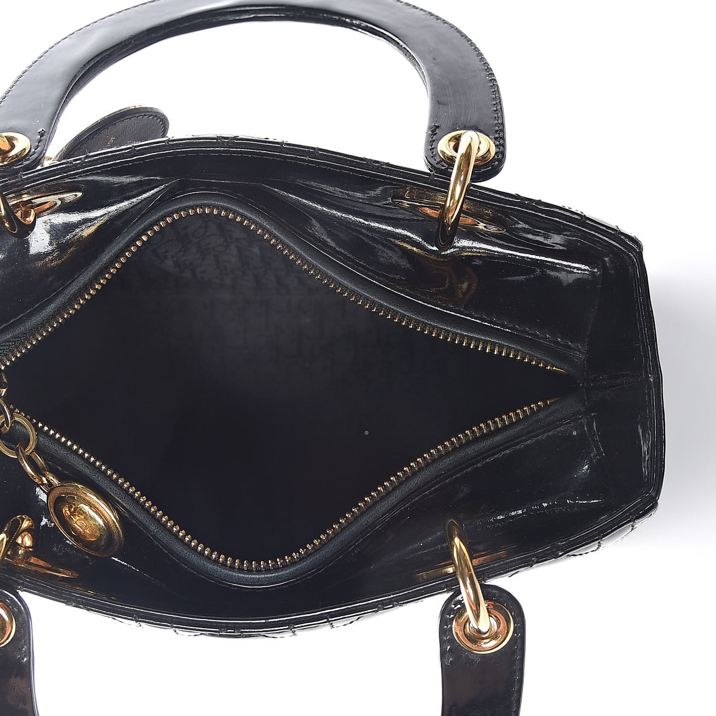 Patent Cannage Medium Lady Dior Black
