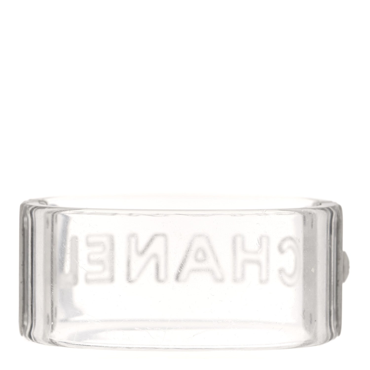 Chanel Metal Resin Logo Cuff Transparent 3 of 4