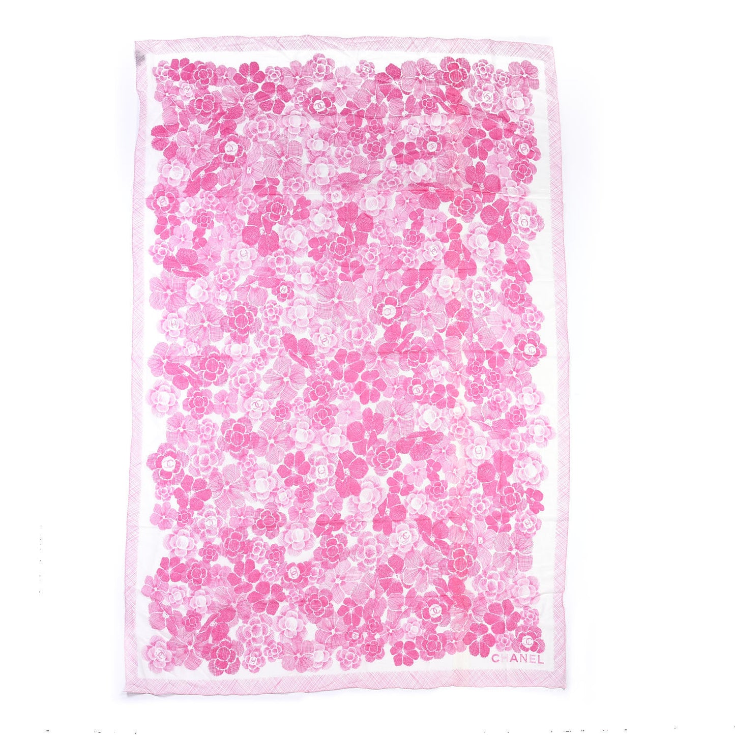 Cotton Silk CC Camellia Stole Pink White