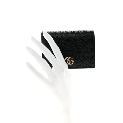 Gucci Pebbled Calfskin GG Marmont Card Case Black 2 of 7