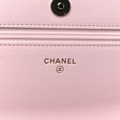 Chanel Lambskin Quilted Pearl Wallet On Chain WOC Pink Pink 6 of 12