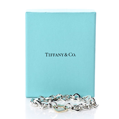 Tiffany Sterling Silver 18K Yellow Gold Heart Links Bracelet 6 of 6