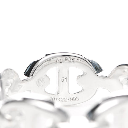 Hermes Sterling Silver PM Chaine d'Ancre Enchainee Band Ring 51 5.75 5 of 6