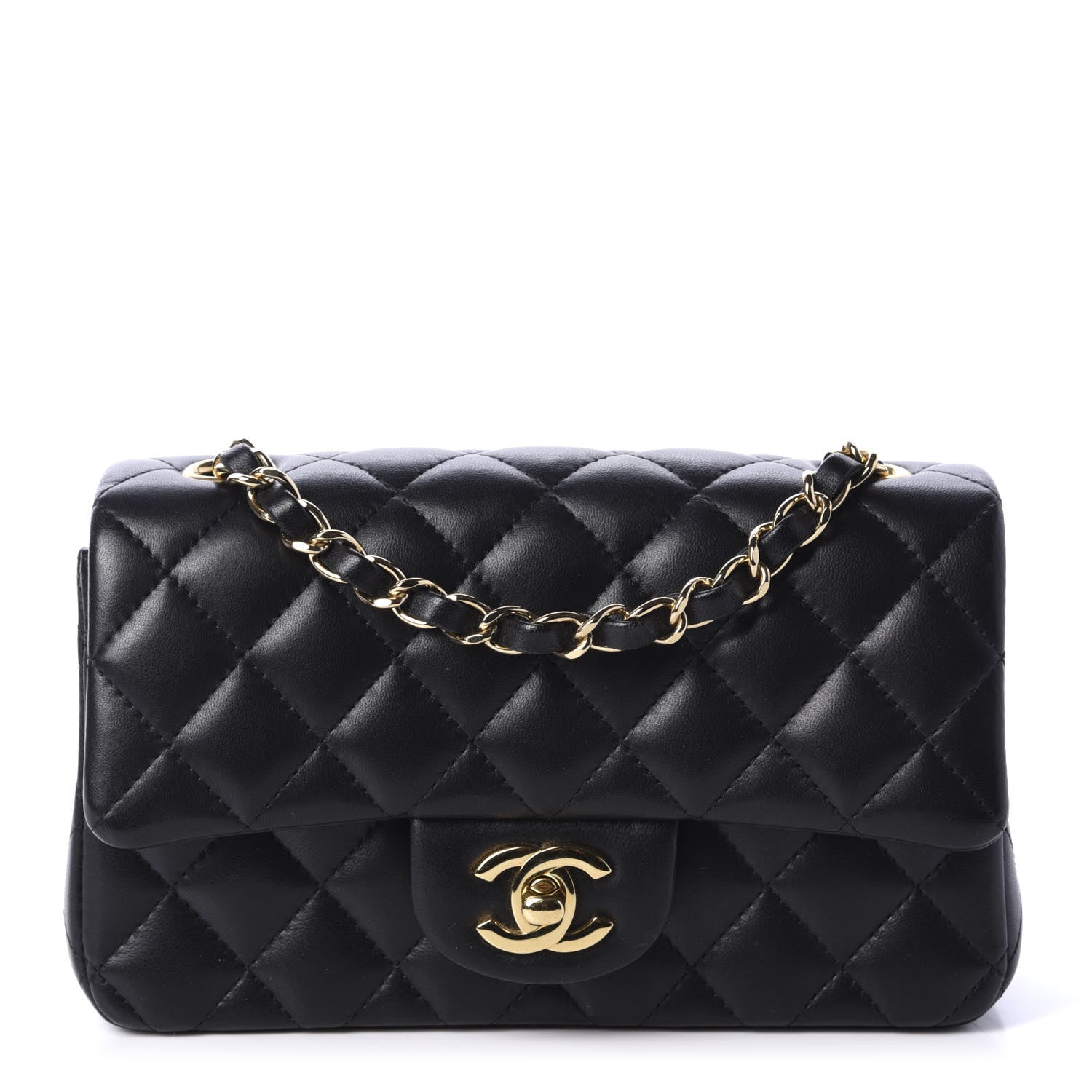 Chanel Lambskin Quilted Mini Rectangular Flap Black 1 of 11