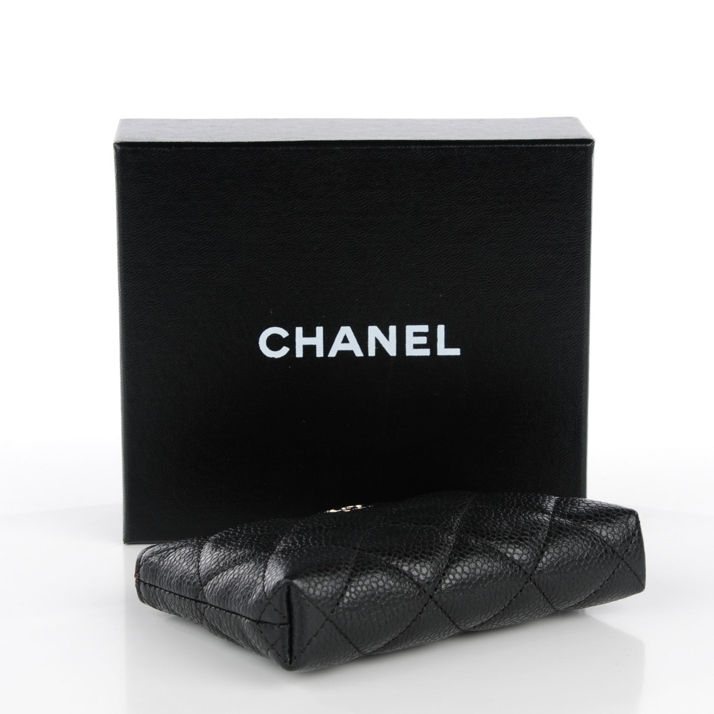 Caviar Quilted Key Holder Case Black