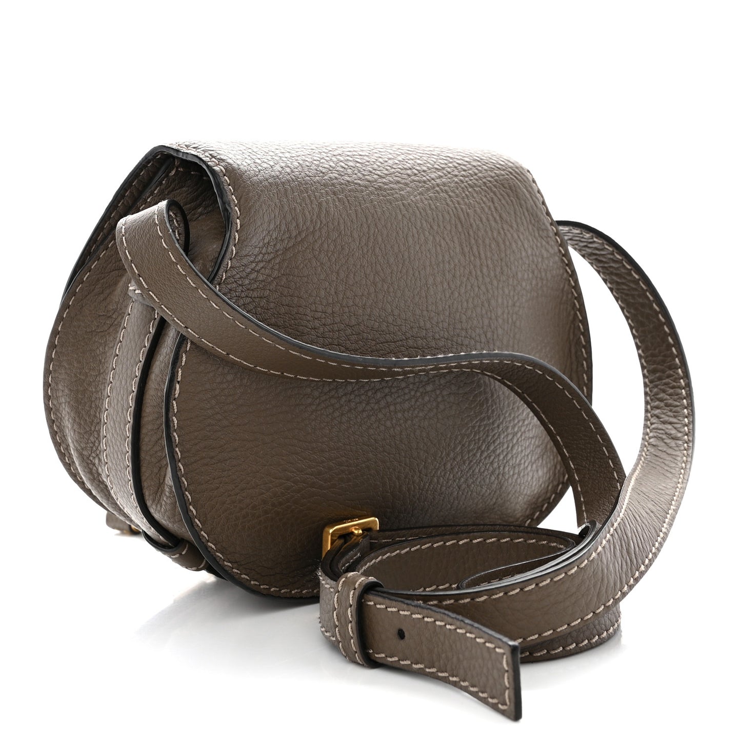 Calfskin Mini Marcie Round Crossbody Bag Army Green