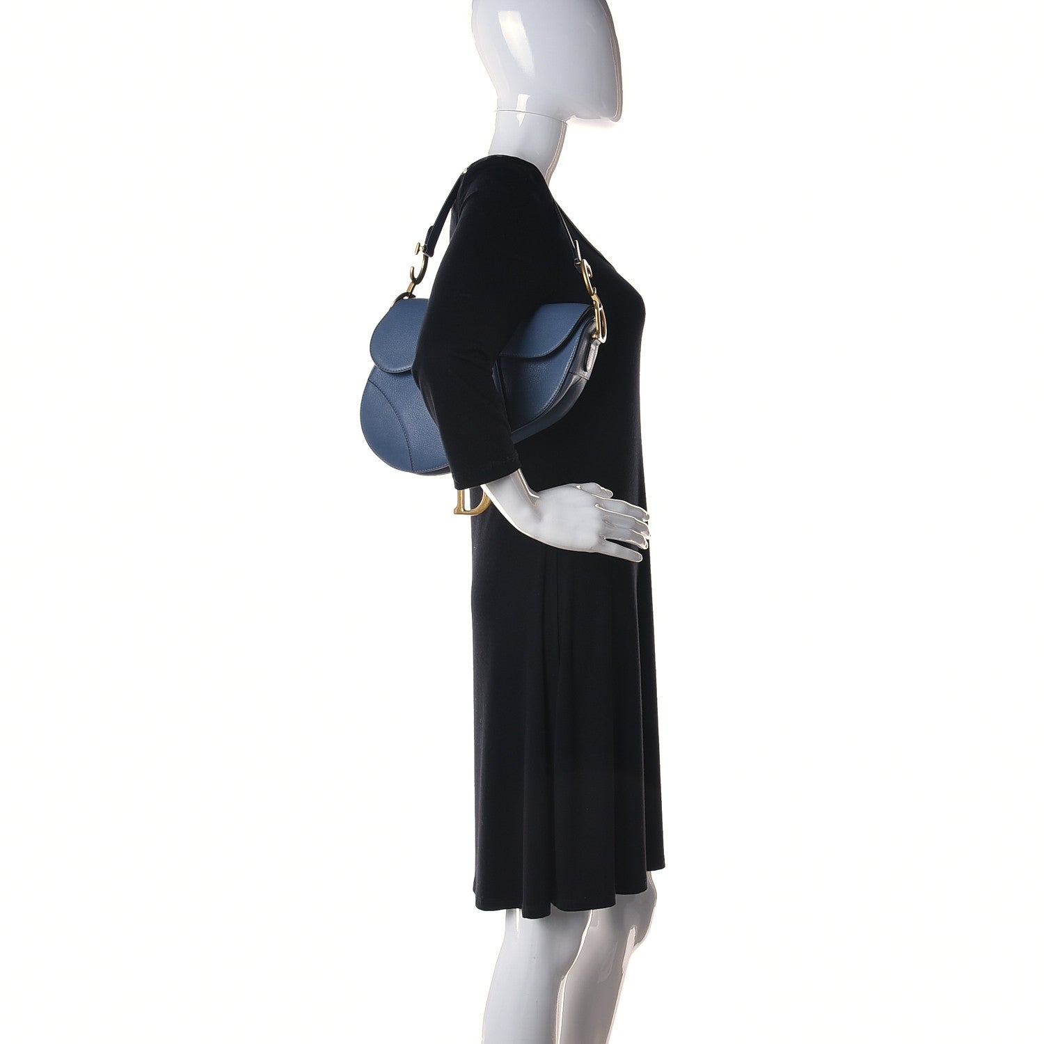 Christian Dior Calfskin Mini Saddle Bag Sky Blue 2 of 12