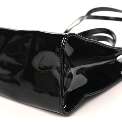 Telfar Patent Vegan Leather Shmedium Shopping Bag Black 9 of 9