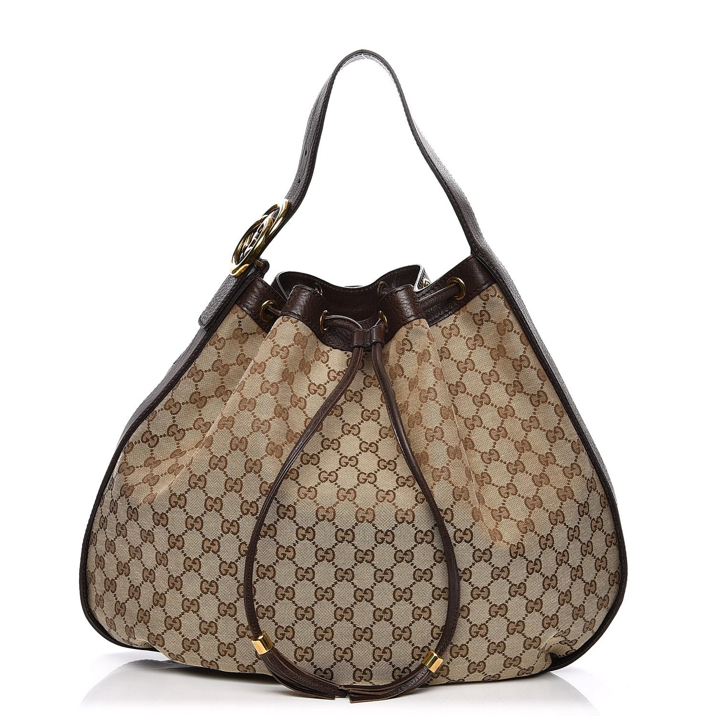 Monogram Medium Interlocking Icon Shoulder Bag Dark Brown