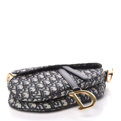 Christian Dior Oblique Saddle Bag Blue 4 of 9