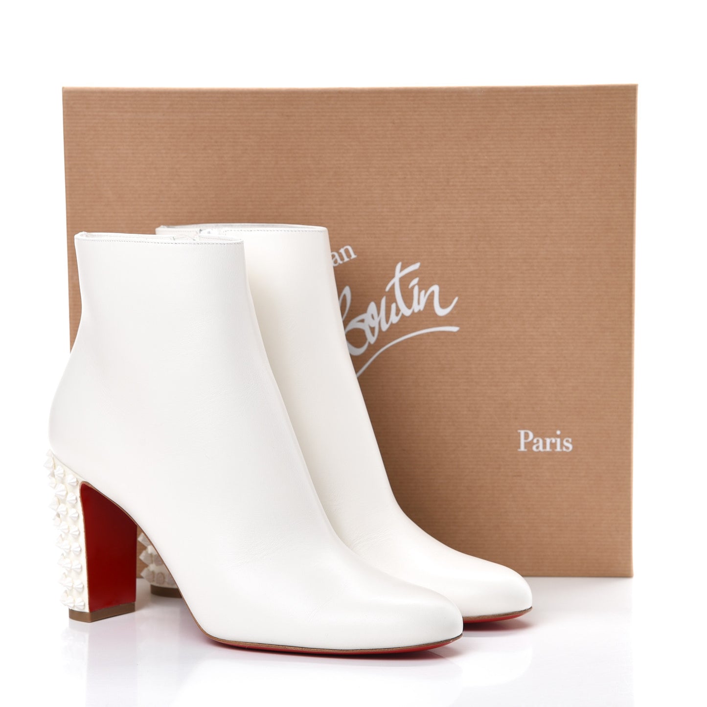 Smooth Calfskin Suzi Folk 85 Ankle Boots 40.5 White