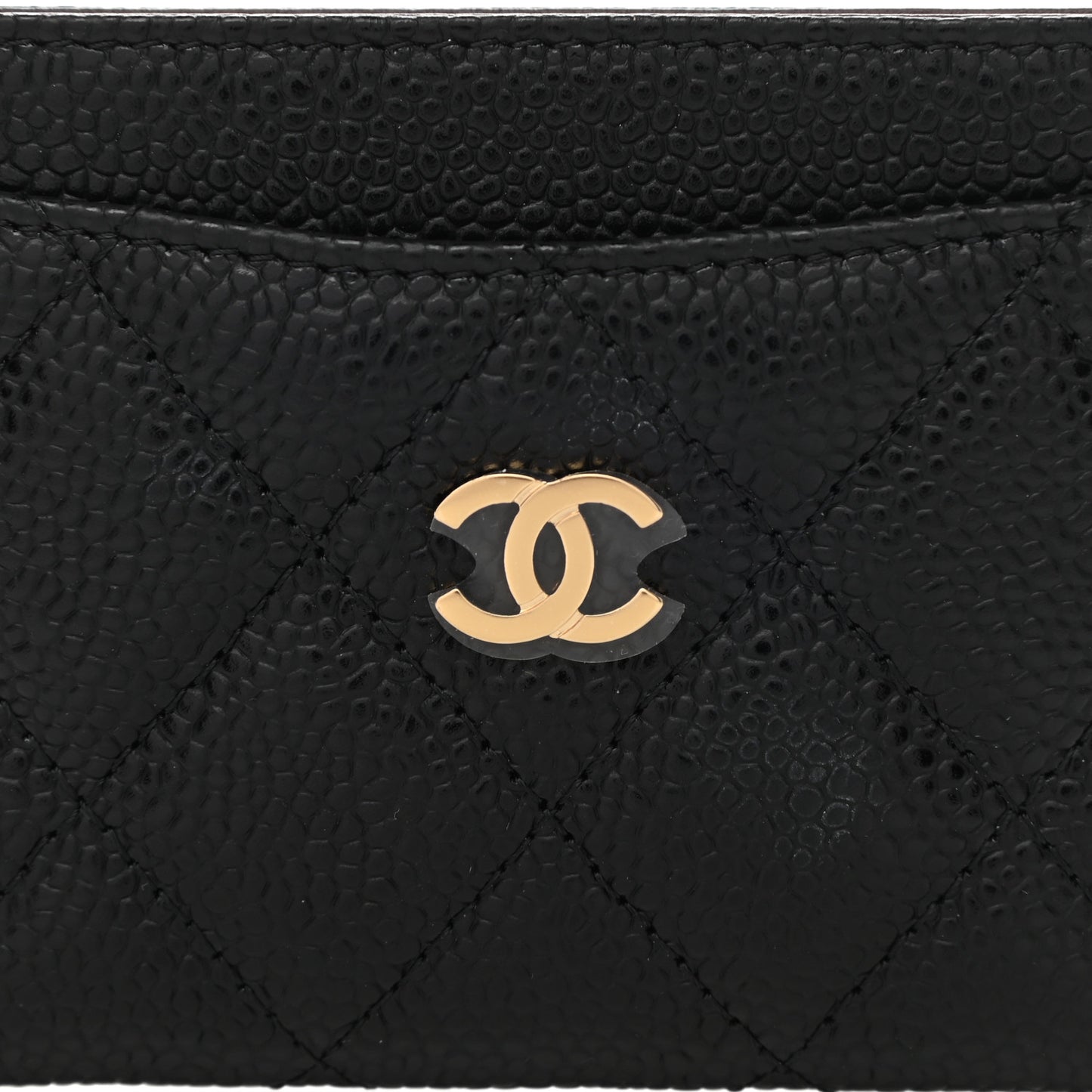 Caviar Quilted Card Holder Black