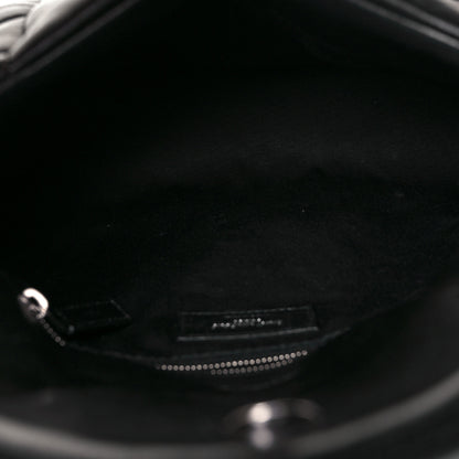 Saint Laurent Lambskin Quilted Small Loulou Puffer Monogram Chain Satchel Black 5 of 11