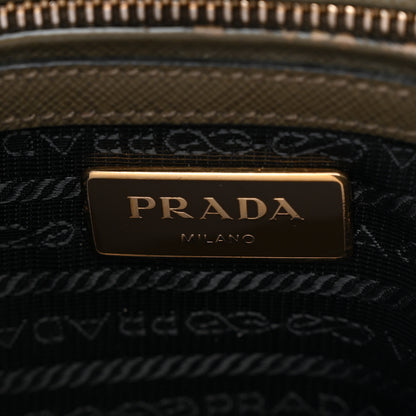 Prada Saffiano Lux Bi-Color Medium Tote Militare Black 7 of 12