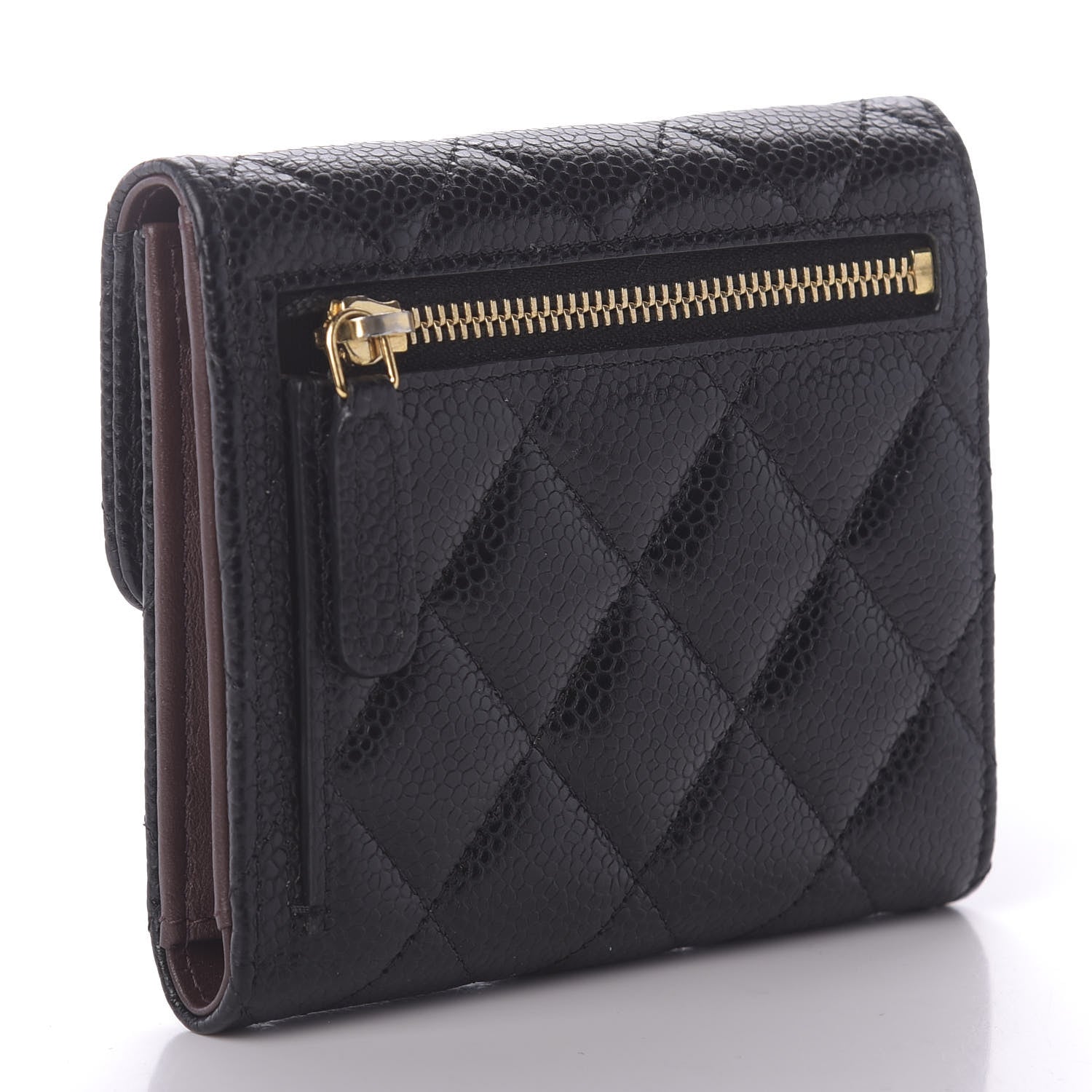 Chanel Caviar Quilted Compact Flap Wallet Black 3 of 9