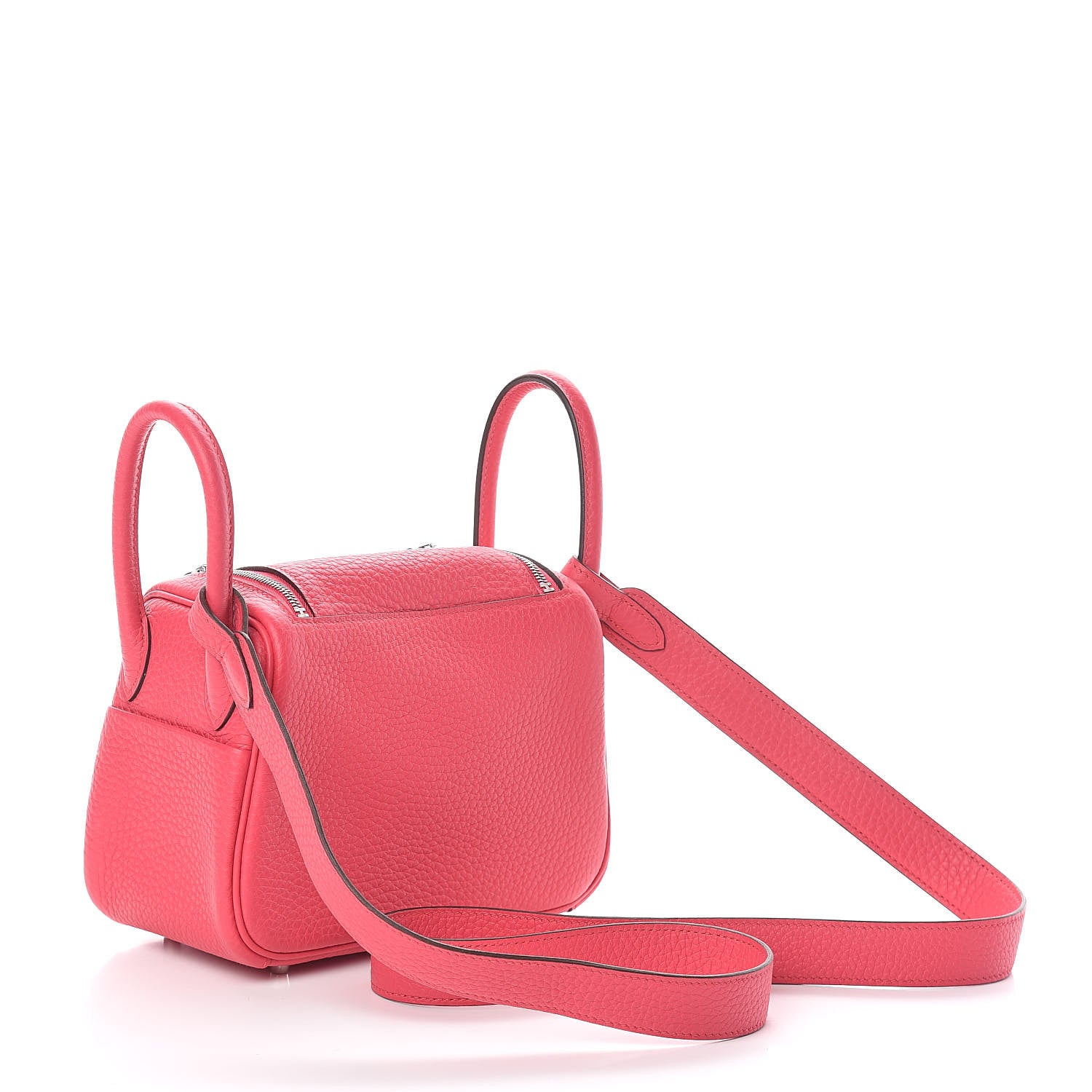 Hermes Taurillon Clemence Mini Lindy 20 Rose Extreme 3 of 8