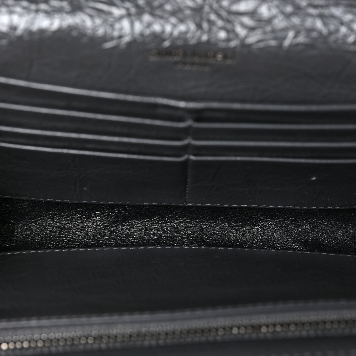 Saint Laurent Crinkled Calfskin Matelasse Monogram Niki Wallet Storm 5 of 6