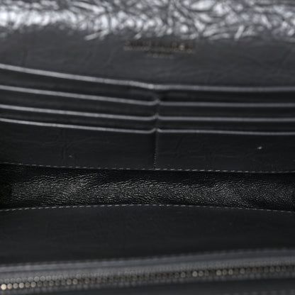 Saint Laurent Crinkled Calfskin Matelasse Monogram Niki Wallet Storm 5 of 6