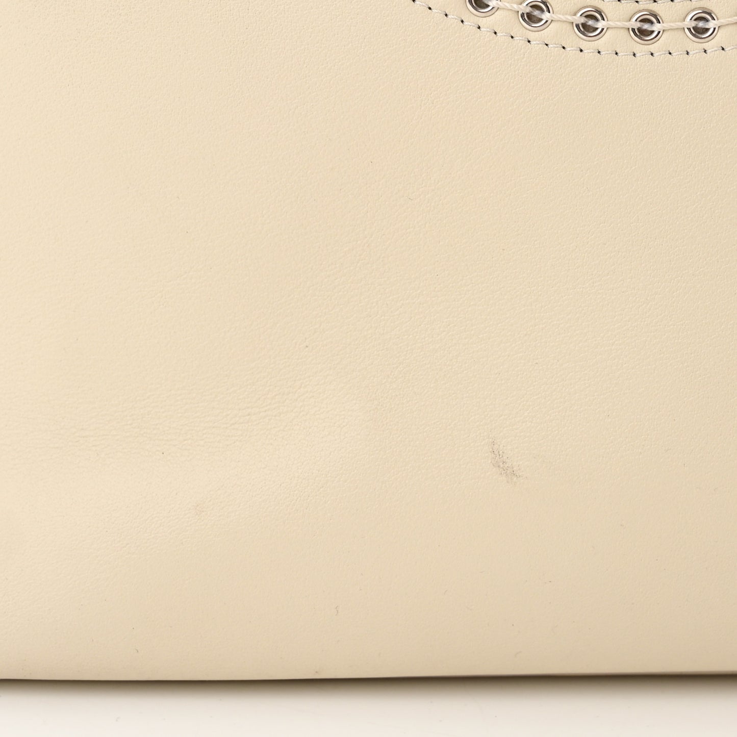 Calfskin Large Coco Eyelets Shopping Tote White