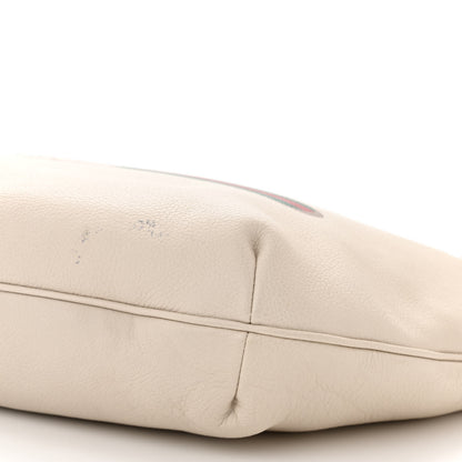 Gucci Grained Calfskin Logo Half Moon Hobo White 10 of 13