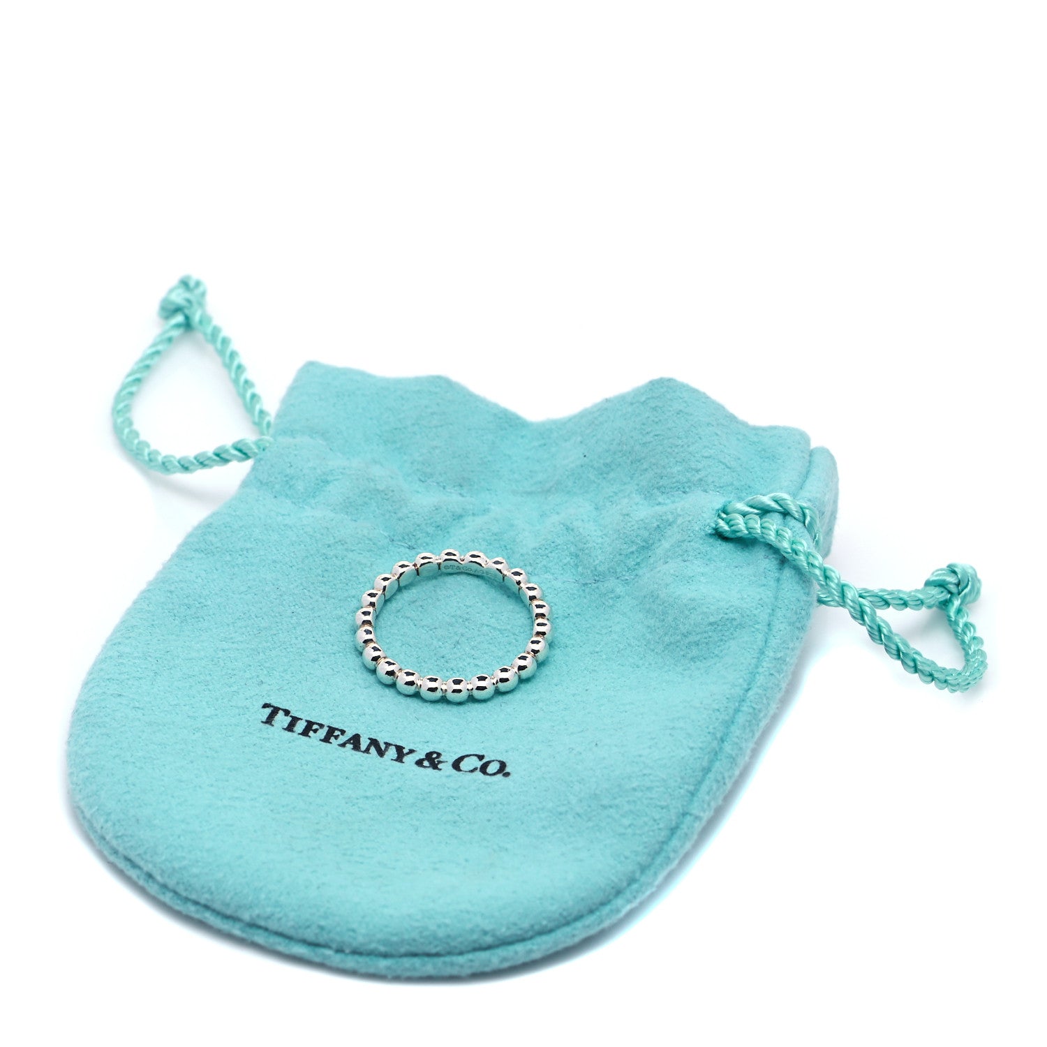 Tiffany Sterling Silver HardWear Bead Ring 53 6.5 5 of 5