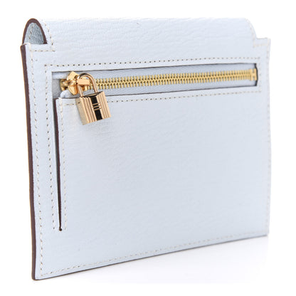 Hermes Chevre Mysore Kelly Pocket Compact Wallet Bleu Brume 3 of 10