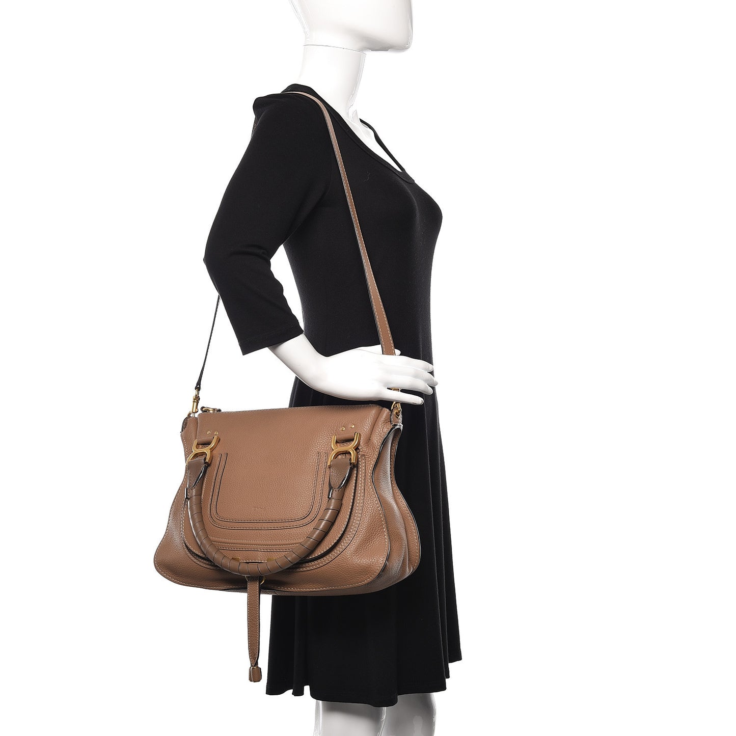 Calfskin Medium Marcie Satchel Nut