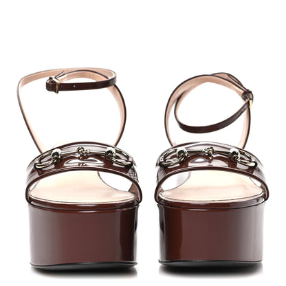 Gucci Superlight Calfskin Horsebit Platform Sandals  39 Sweet Chestnut 3 of 8
