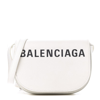 Balenciaga Grained Calfskin Logo Print Ville Day Bag XS White 1 of 10